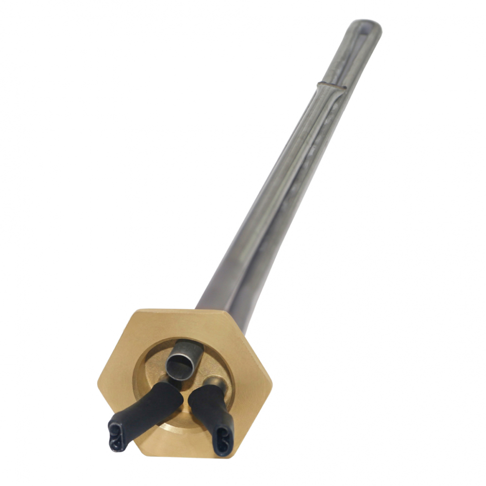 Комплект ТЭН для алюминиевого радиатора (батареи отопления) 1,5 кВт, левая резьба, нерж, D33, G1", L380мм, 220V + терморегулятор, Р15ТЛ