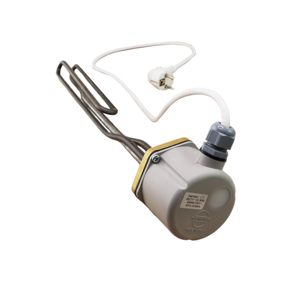 Комплект ТЭН 3кВт (3000Вт) RCT резьбовой G1 1/2"+ термостат, индикаторная лампа, крышка, сетевой шнур, 3401962 Комплект ТЭН 3кВт (3000Вт) RCT резьбовой G1 1/2"+ термостат, индикаторная лампа, крышка, сетевой шнур, 3401962