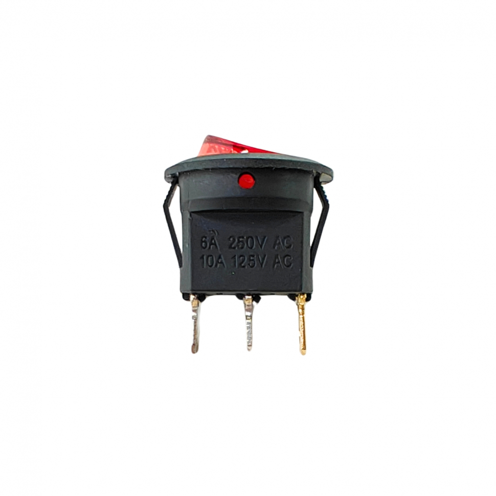 Выключатель круглый одноклавишный D20/22мм, 6А, 250V, 2 положения, с сигнальной лампой, Thermex, 66216