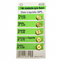 Набор жиклеров резьба M7, малый 0,4, средний 0,55, большой 0,65, крупный 0,75, духовки 0,9, для Ariston, Zanussi, W0409 Набор жиклеров резьба M7, малый 0,4, средний 0,55, большой 0,65, крупный 0,75, духовки 0,9, для Ariston, Zanussi, W0409